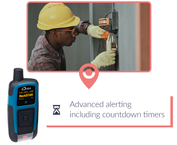 Remote worker tracking, engineer with RockSTAR device