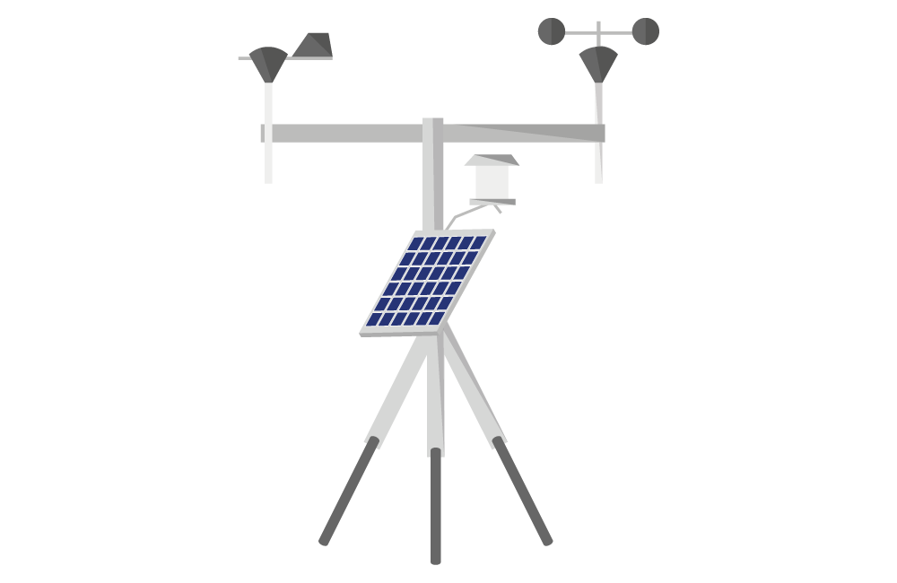 Weather station enabled by satellite