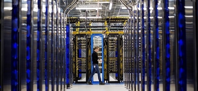 Worker in data center - Microsoft Security Response Center