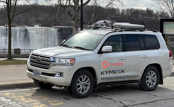 Kymeta OneWeb solution u8 fixed to vehicle