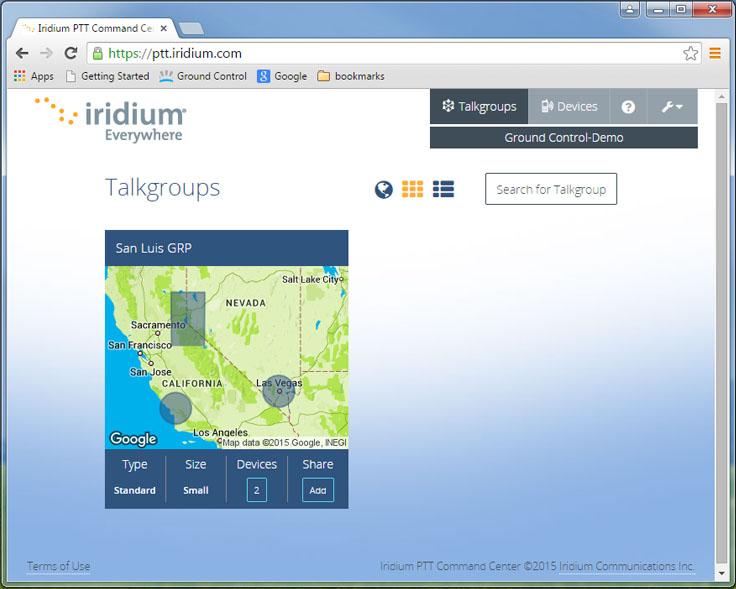 Iridium Command Center - Talkgroups