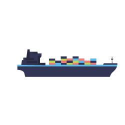 Mobile cargo ship icon
