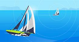 Illustration of yacht race