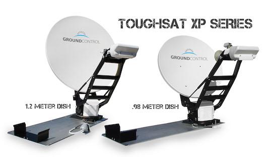 Ground Control manufactures a full line of Toughsat mobile VSAT satellite Internet systems that mount on any rig roof.