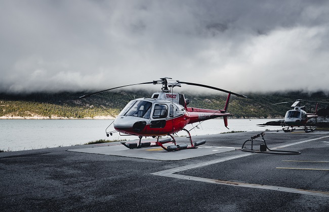 Rescue helicopters on tarmac