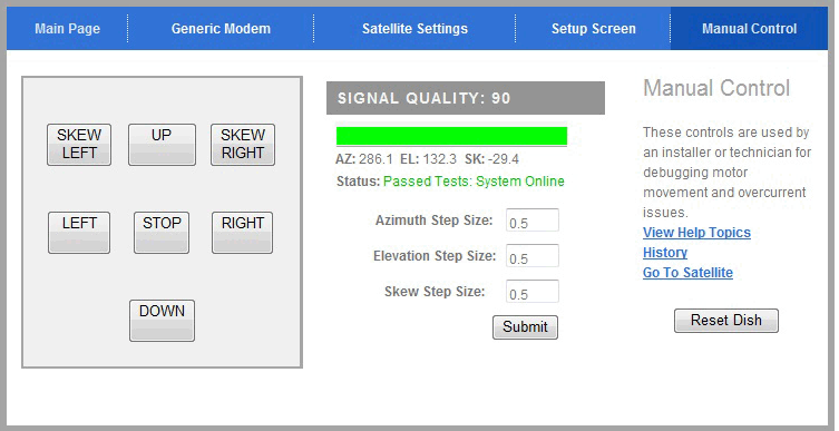 TS2 controller web interface