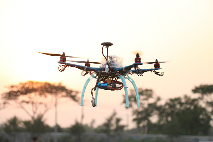 Drone-with-sunset-behind