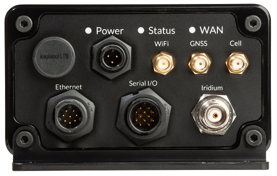 Rock REMOTE Rugged Device - end view, connectivity options