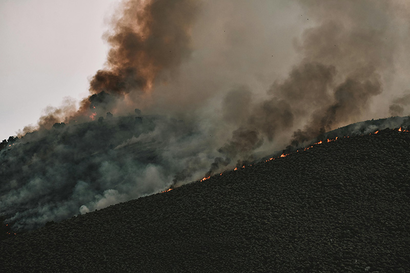 Photo of a lava-filled landscape