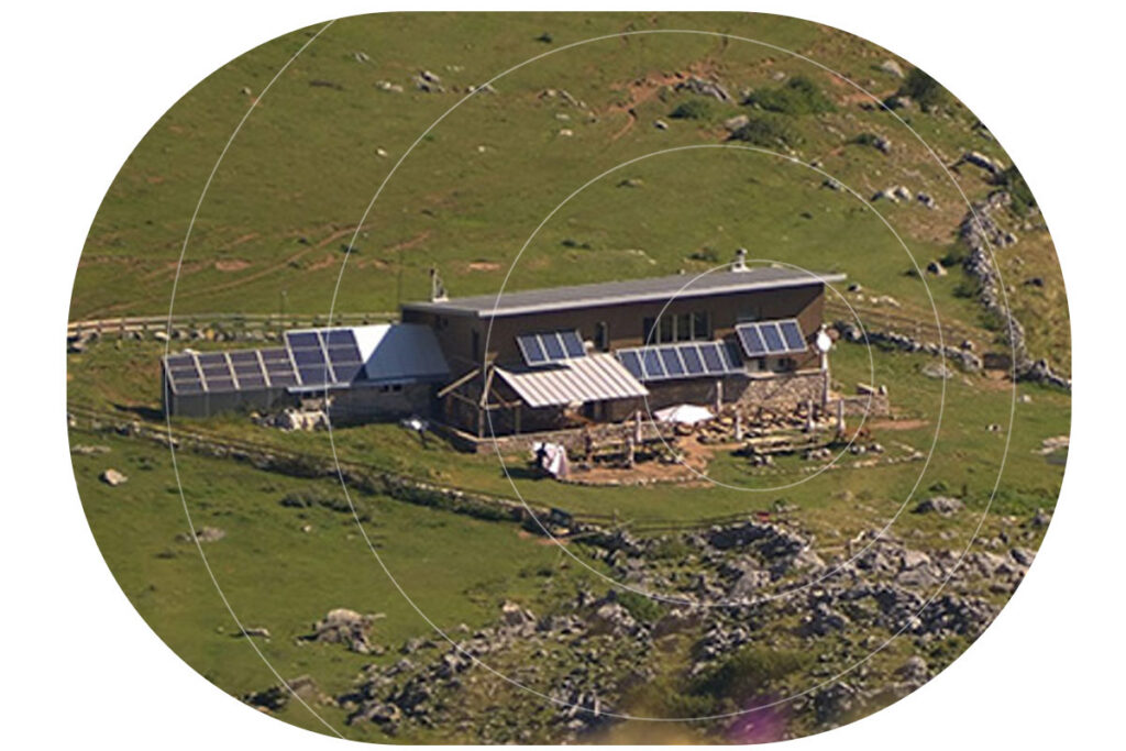 Remote farm with solar panels