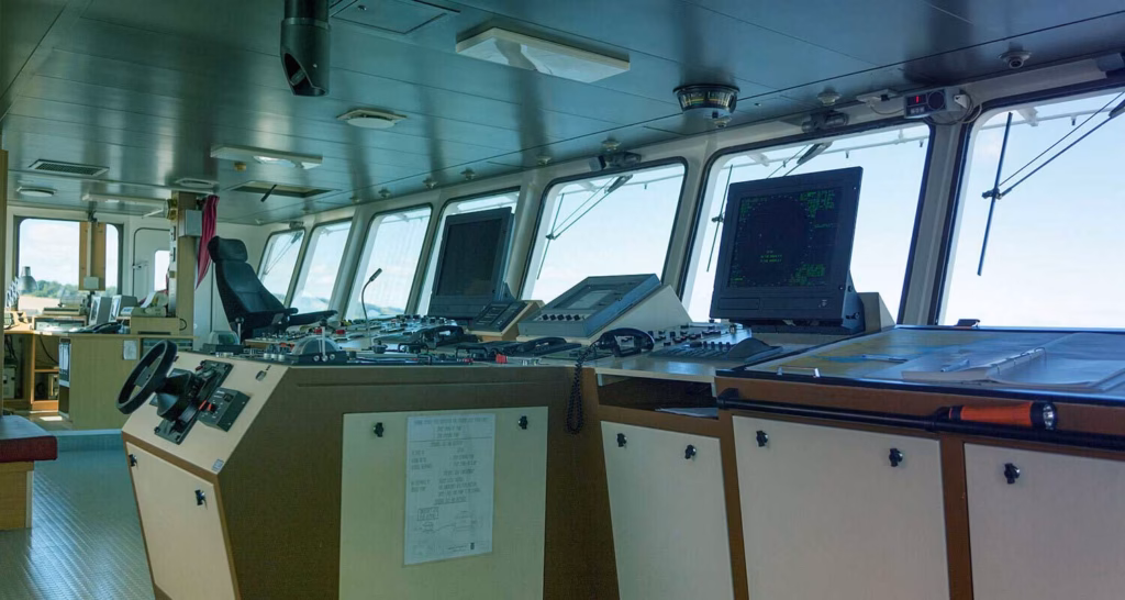 Cargo Ship Bridge View