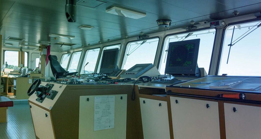 Cargo Ship Bridge View