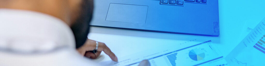Image of someone analysing data