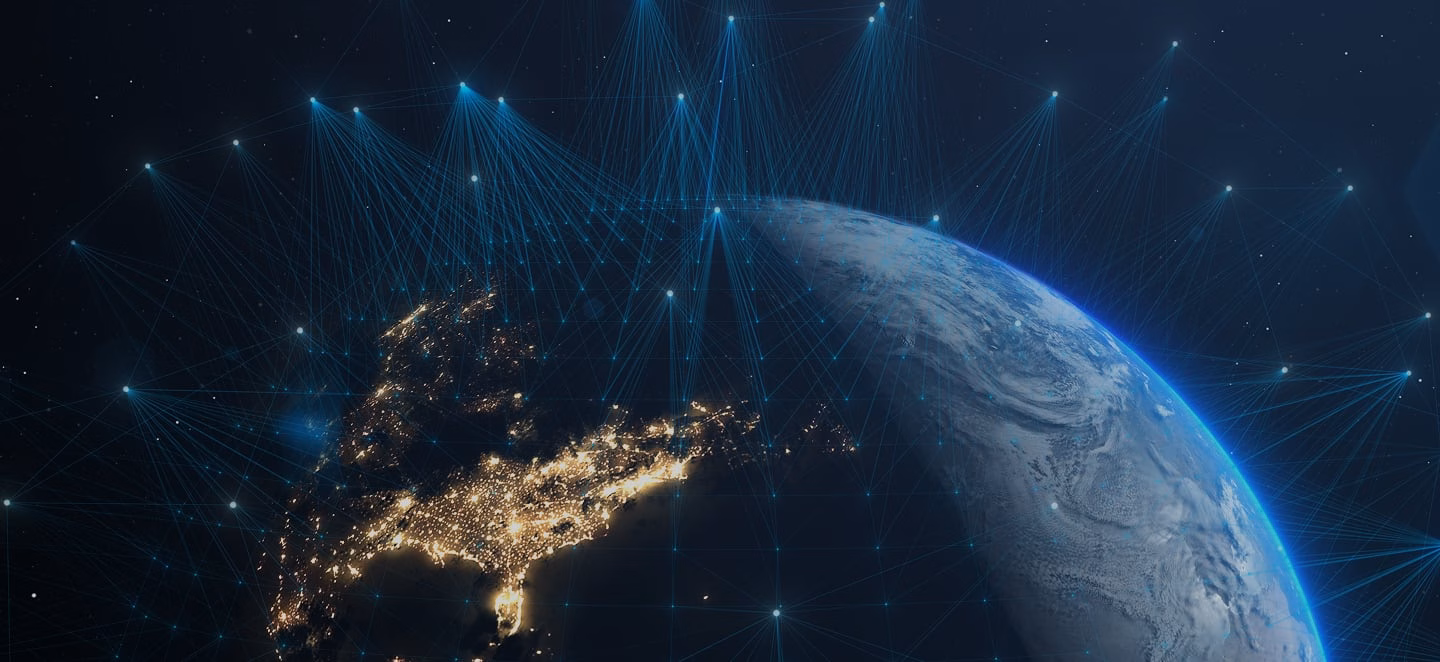 Image of satellite connectivity on Earth