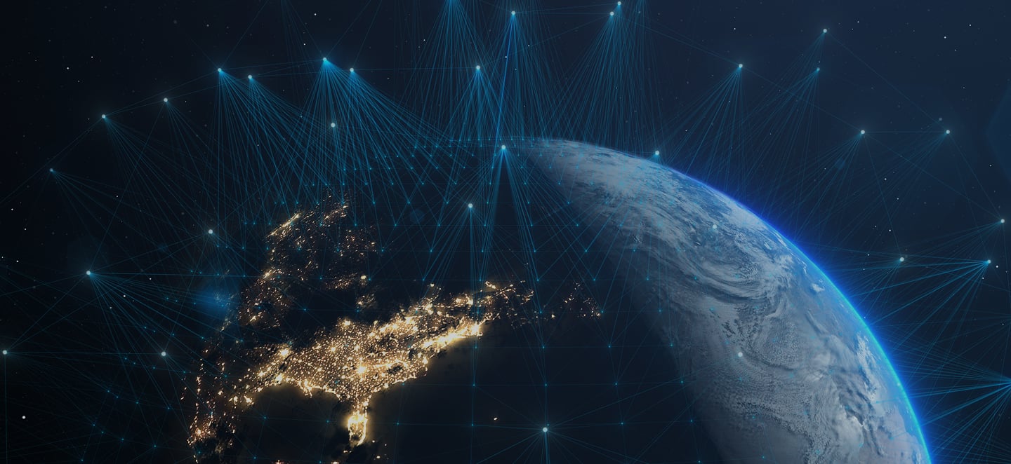 Image of satellite connectivity on Earth