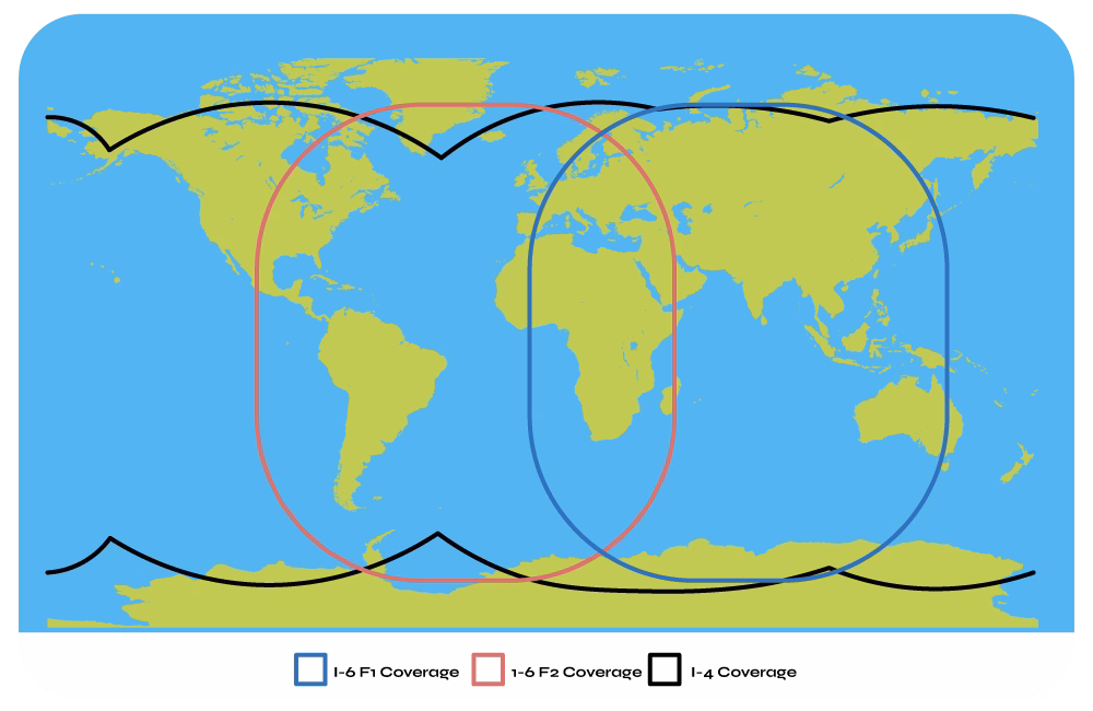 Inmarsat BGAN Simplified Coverage Map