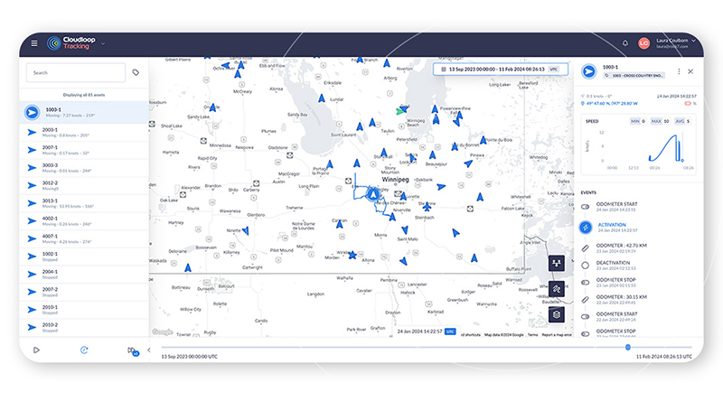 Cloudloop Tracking Screenshot