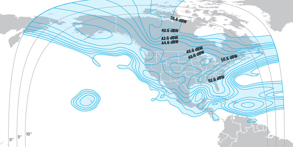 Intelsat Galaxy ku band coverage map