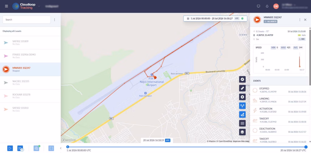 Screenshot of Cloudloop Tracking