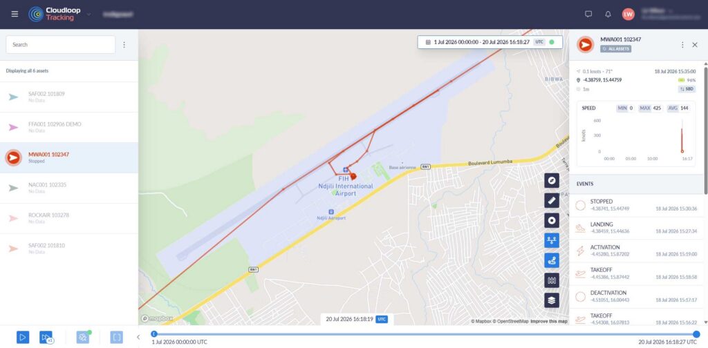 Screenshot of Cloudloop Tracking