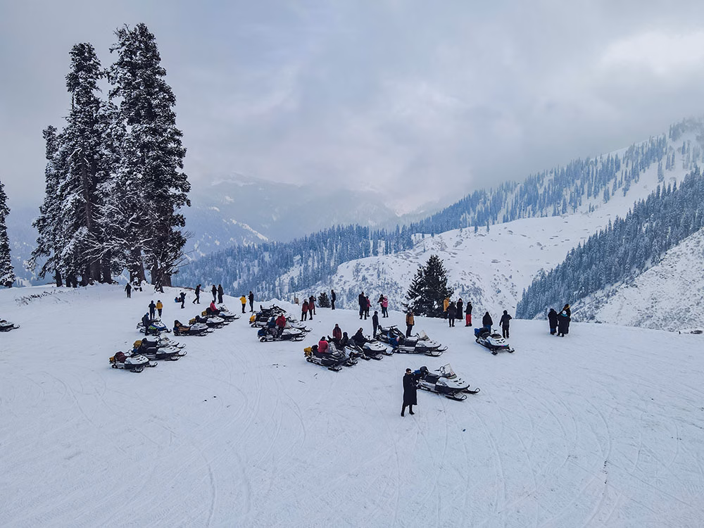 Group of snowmobiles