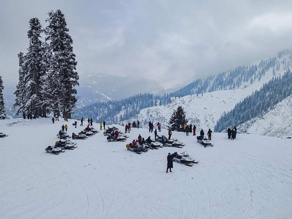 Group of snowmobiles