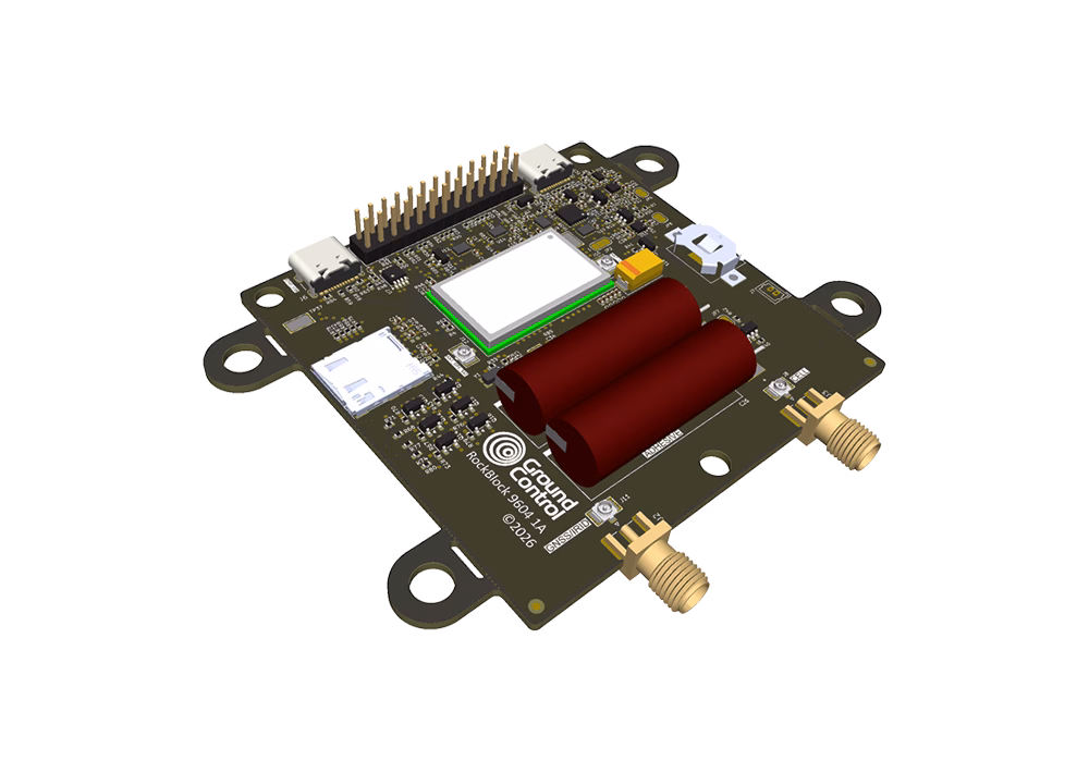 RockBLOCK 9604 Render showing bare module on PCB